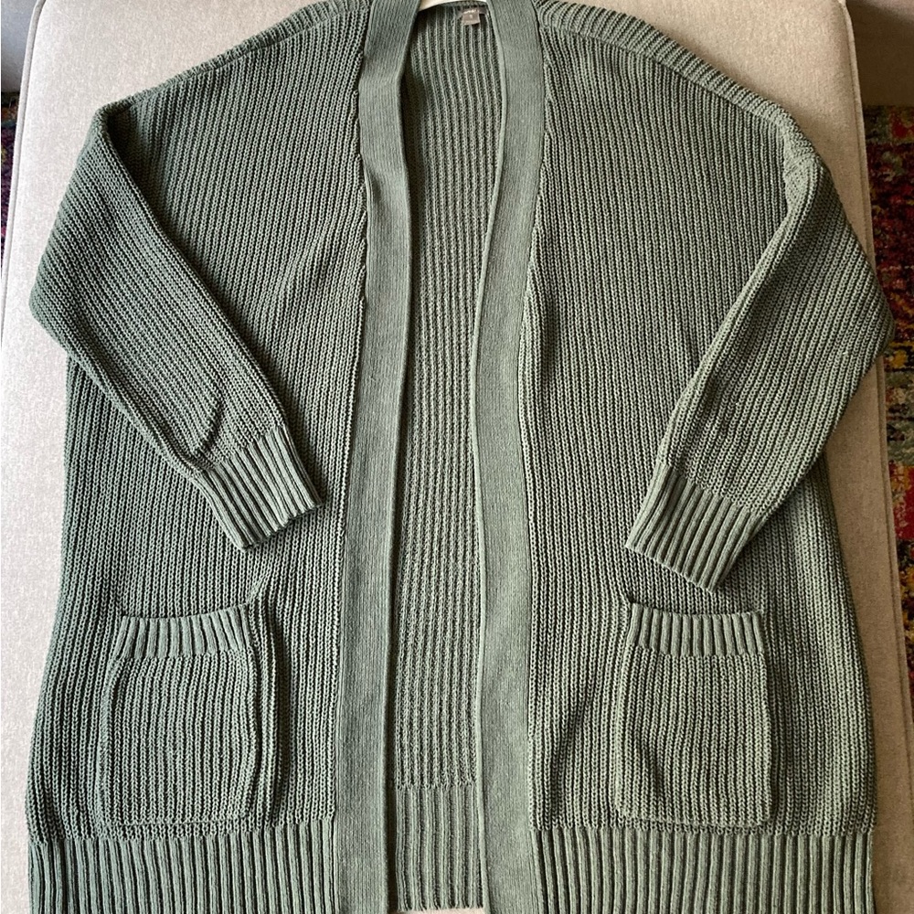 Khaki green open cardigan size Xl